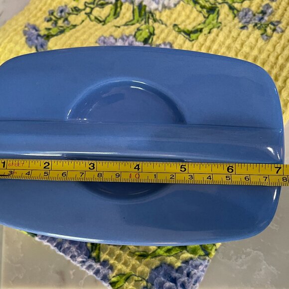 1940s Hall Refrigerator Dish in Striking Periwinkle Blue - Picture 11 of 16